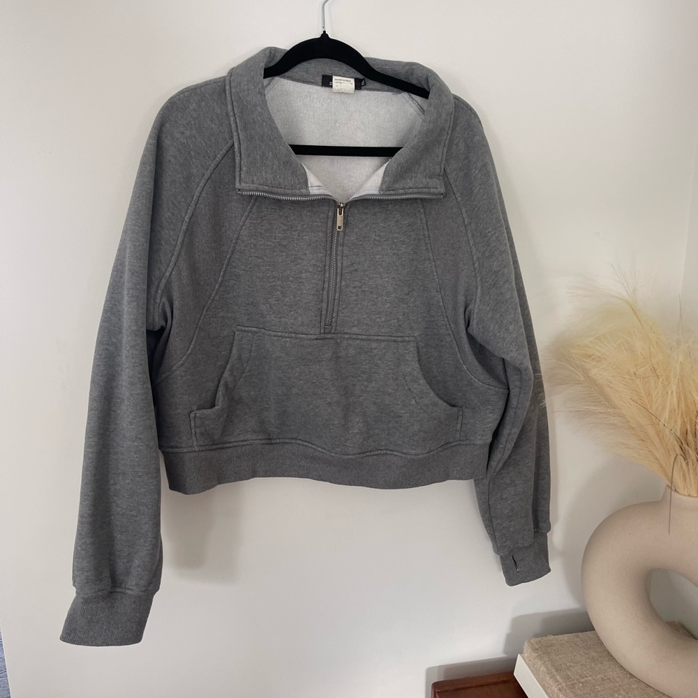 Gray Quarter-Zip Sweatshirt